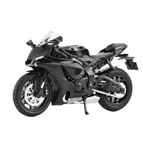 sport motorrad rennen modell Für YZF-R1 YZFR1 1:12 Legierung Racing Motorrad Modell Diecast Straße Sport Motorrad Modell Sound und Licht Spielzeug Geschenk spielzeug Motorrad Modell Kreativ(Black) von BEPHON