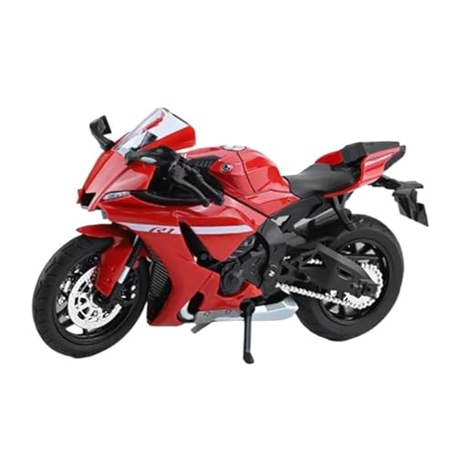 sport motorrad rennen modell Für YZF-R1 YZFR1 1:12 Legierung Racing Motorrad Modell Diecast Straße Sport Motorrad Modell Sound und Licht Spielzeug Geschenk spielzeug Motorrad Modell Kreativ(Rot) von BEPHON