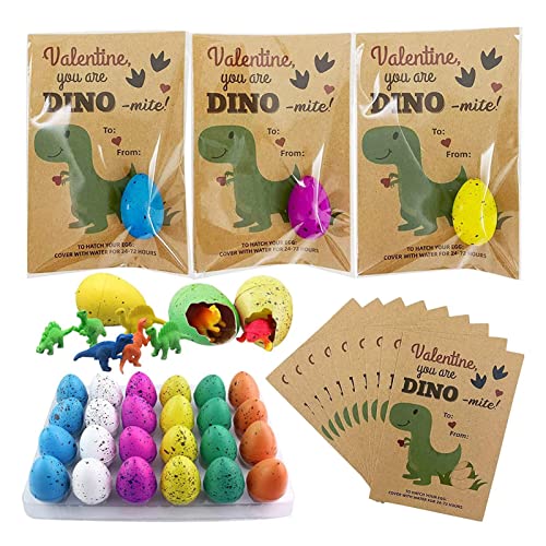 BERAC 24 Stück niedliche Dinosaurier-Eier aus Papier, Dinosaurier-Eier zum Ausbrüten und Spielen, Mini-Spielzeug, zum Ausbrüten von BERAC