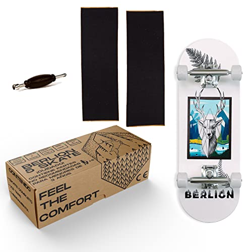 BERLION Professionelle Fingerskate aus Holz Pro, Mini-Skateboard, kleines Fingerboard, Schleifen und Räder, Anti-Stress-Spielzeug von BERLION