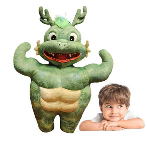 BERO Plüschpuppe Chinesischer Drache - Plüschtier Drache 25 Zoll mit Bauchmuskeln | Plüsch-Maskottchen Muskel Drache, 2024 Puppe Maskottchen Tierkreispuppe Plüsch Drachenmuskel Drache von BERO