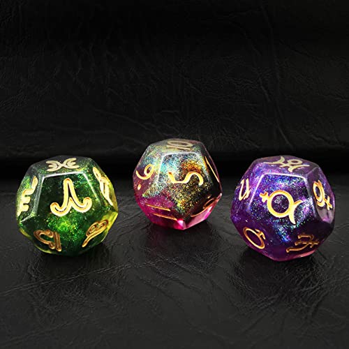 Bescon 3 Pieces Astrological Dice Set, Constellation Divination D12 Dice, 3 Colors Magical Stone Effect Bescon 3 Pieces Astrological Dice Set, Constellation Divination D12 Dice, 3 Colors Magical Stone Effect von BESCON DICE