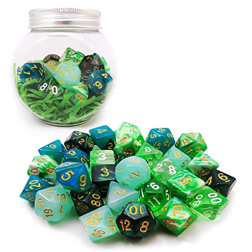 Bescon 35pcs Polyhedral RPG Dice Emeralds Set, DND Role Playing Game Dice Green Sets 5X7pcs Bescon 35pcs Polyhedral RPG Dice Emeralds Set, DND Role Playing Game Dice Green Sets 5X7pcs von BESCON DICE