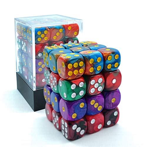 Bescon D6 12mm 36pcs Set, 12mm Six Sided Die (36) Block of Dice, Assorted Gemini Colors of Jungle von BESCON DICE