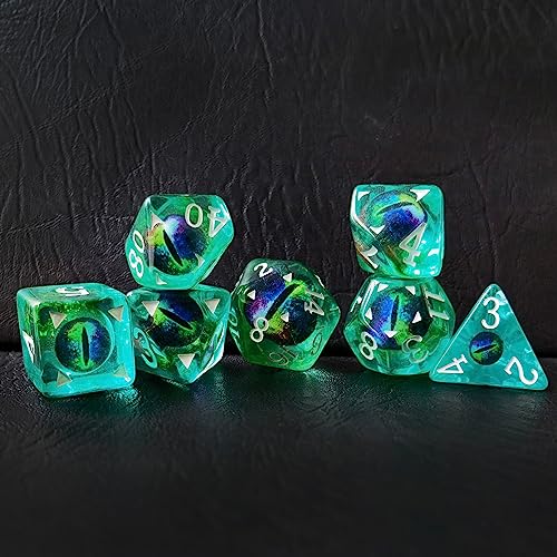 Bescon Dragon Eye RPG Dice Set of 7, Dragon Eye Polyhedral Dice, Exotic Eye Set von BESCON DICE