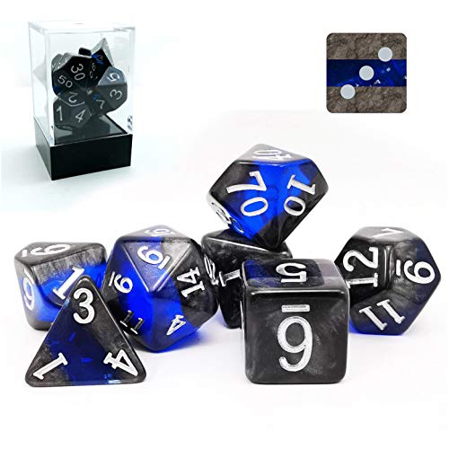 Bescon Gem-Ranken-Würfel-Set, polyedrisch, D&D, 7 Stück, RPG-Rollenspiel-Würfel, 7-teiliges Saphir-Set von BESCON DICE