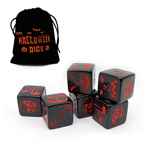 Bescon Halloween Dice D6 6pcs Set Solid Black, 6 Sided Halloween Dice Set in Velvet Pouch Bescon Halloween Dice D6 6pcs Set Solid Black, 6 Sided Halloween Dice Set in Velvet Pouch von BESCON DICE