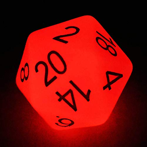 Bescon Jumbo Glowing D20 38MM, Big Size 20 Sides Dice Red Glow In Dark, Big 20 Faces Cube 1.5 inch Bescon Jumbo Glowing D20 38MM, Big Size 20 Sides Dice Red Glow In Dark, Big 20 Faces Cube 1.5 inch von BESCON DICE