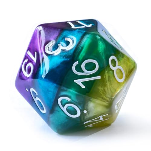 Bescon Jumbo-Würfel mit 20 Seiten, 3,8 cm in buntem mehrschichtigem Design, 38 mm, übergroße D20-Würfel, große Größe, mehrschichtig, satte Farben Bescon Jumbo-Würfel mit 20 Seiten, 3,8 cm in buntem mehrschichtigem Design, 38 mm, übergroße D20-Würfel, große Größe, mehrschichtig, satte Farben von BESCON DICE
