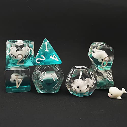 Bescon Oversized DND Animal Dice Set of Dolphin, Giant 7pcs Dolphin Polyhedral D&D Dice Set, Big Sized Dungeons and Dragons Dice von BESCON DICE