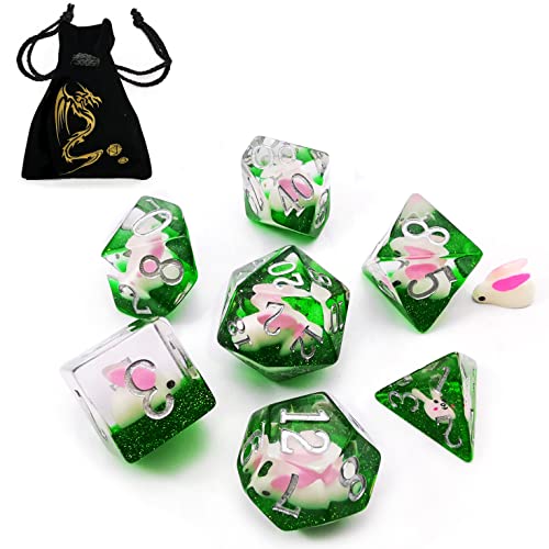 Bescon Oversized DND Animal Dice Set of Rabbit, Giant 7pcs Rabbit Polyhedral D&D Dice Set, Big Sized Dungeons and Dragons Dice von BESCON DICE