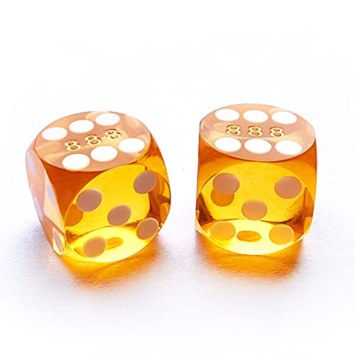 Bescon Professional Precision Dice Round Corner 5/8" (16mm) with Random Serial Number, Precision Cut Dice 16MM Gem Orange, 2pcs Set von BESCON DICE