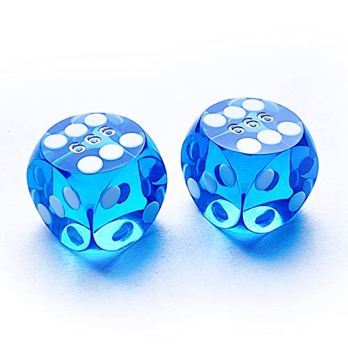 Bescon Professional Precision Dice Round Corner 9/16" (14.3mm) with Random Serial Number, Precision Cut Dice 14.3MM Gem Blue, 2pcs Set von BESCON DICE