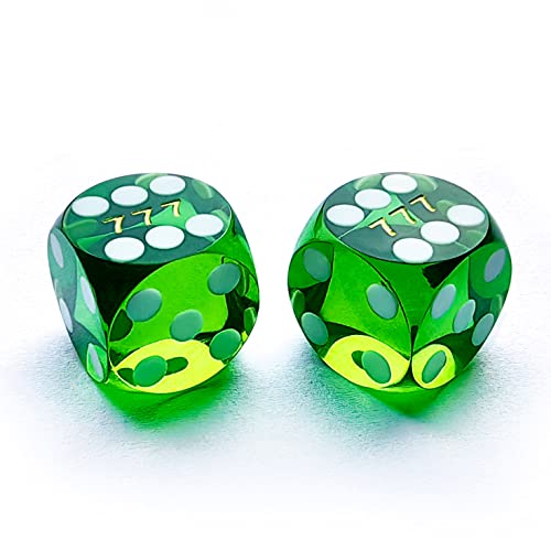 Bescon Professional Precision Dice Round Corner 9/16" (14.3mm) with Random Serial Number, Precision Cut Dice 14.3MM Gem Green, 2pcs Set von BESCON DICE