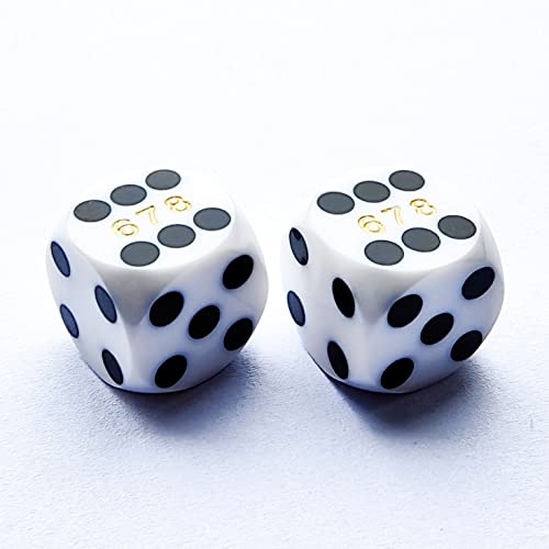 Bescon Professional Precision Dice Round Corner 9/16" (14.3mm) with Random Serial Number, Precision Cut Dice 14.3MM Solid White, 2pcs Set von BESCON DICE