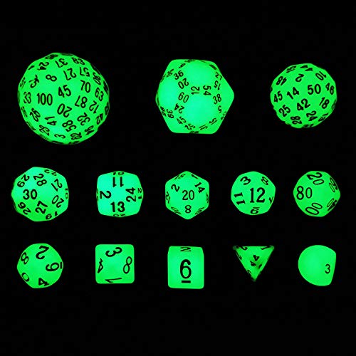 Bescon Super Glowing in Dark Complete Polyhedral RPG Dice Set 13pcs D3-D100 Bescon Super Glowing in Dark Complete Polyhedral RPG Dice Set 13pcs D3-D100 von BESCON DICE