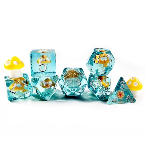 BESCON DICE Mushroom Polyedrisches DND-Würfel-Set, Cartoon-Pilz-Würfel für Rollenspiele, Würfelspiele und MTG-Tischspiele, 7-teiliges Set von BESCON DICE