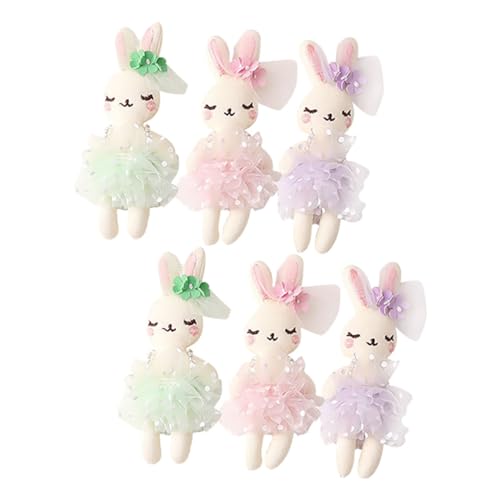 BESPORTBLE 1 Satz Kaninchenpuppe Stofftier Hase Kaninchen Dekoration Plüschkaninchen Für Kleiner Stoffhase Miniaturfiguren Kaninchen Basteln Pp Baumwolle 6st von BESPORTBLE