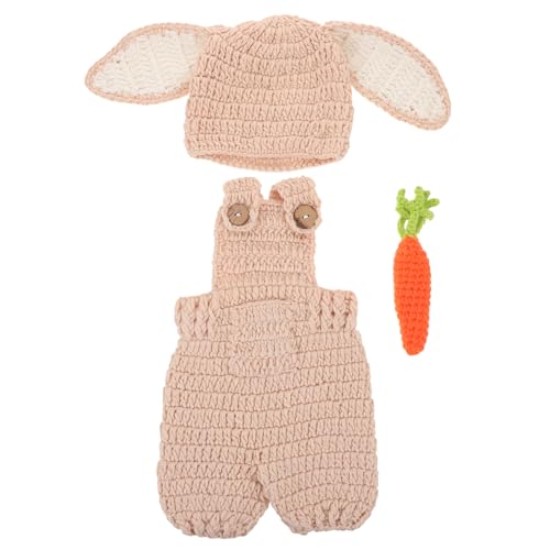 BESPORTBLE 1 Set Neugeborenen-Hasen-Outfit: -Baby-Foto-Requisiten – Gehäkelte Karotte und gestrickter Overall – Handgemachtes Hasenkostüm für Baby-Fotoshootings BESPORTBLE 1 Set Neugeborenen-Hasen-Outfit: -Baby-Foto-Requisiten – Gehäkelte Karotte und gestrickter Overall – Handgemachtes Hasenkostüm für Baby-Fotoshootings von BESPORTBLE