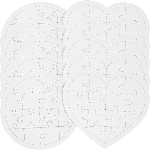 BESPORTBLE 10 Stück Teiliges Blanko DIY Puzzle Herz und Rund Formen zum Selbst Bemalen Kreatives Bastelspielzeug für Kindergeburtstag Beschäftigung und Handwerk BESPORTBLE 10 Stück Teiliges Blanko DIY Puzzle Herz und Rund Formen zum Selbst Bemalen Kreatives Bastelspielzeug für Kindergeburtstag Beschäftigung und Handwerk von BESPORTBLE