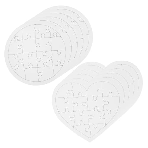 BESPORTBLE 10 Stück Teiliges DIY Puzzle aus Papier Blanko Bastelset zum Bemalen Runde und Herzförmige Formen Kreatives Lernspielzeug für Kindergeburtstag und Freizeitgestaltung BESPORTBLE 10 Stück Teiliges DIY Puzzle aus Papier Blanko Bastelset zum Bemalen Runde und Herzförmige Formen Kreatives Lernspielzeug für Kindergeburtstag und Freizeitgestaltung von BESPORTBLE