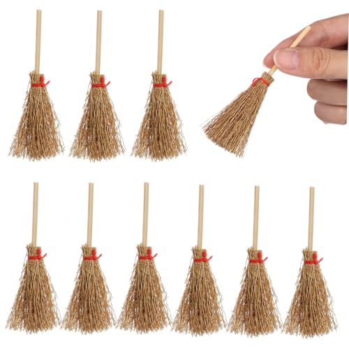 BESPORTBLE 10 Stück Teiliges Mini Besen mit Rotem Band Kleine Hexenbesen Deko Langlebiges Halloween Kostüm Zubehör für Erwachsene als Hexen Requisite und Partydeko BESPORTBLE 10 Stück Teiliges Mini Besen mit Rotem Band Kleine Hexenbesen Deko Langlebiges Halloween Kostüm Zubehör für Erwachsene als Hexen Requisite und Partydeko von BESPORTBLE