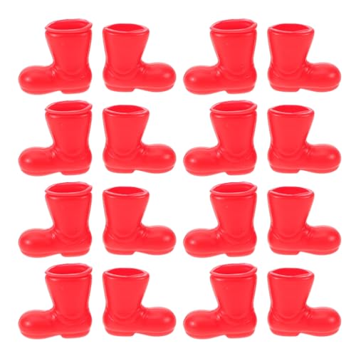 BESPORTBLE 100 Stück Weihnachts-Miniaturstiefel Mini-Weihnachtsmann-Stiefel Mini-Weihnachtsmann-Schuhe Für Puppenhaus DIY Weihnachtstischdekoration Stiefel Schuhe Ornamente Rot von BESPORTBLE