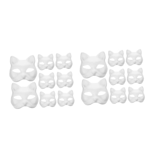 BESPORTBLE 16 Stck. Teiliges DIY Katzen Gesichtsmaske aus Umweltfreundlichem Papiermasse Weiße Bemalbare Tiermasken für Basteln Karneval Party Kostüm und Kinderhandwerk BESPORTBLE 16 Stck. Teiliges DIY Katzen Gesichtsmaske aus Umweltfreundlichem Papiermasse Weiße Bemalbare Tiermasken für Basteln Karneval Party Kostüm und Kinderhandwerk von BESPORTBLE