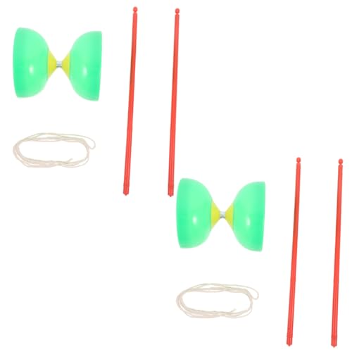 BESPORTBLE 2 Sätze Dreilager-diabolo Dreifach Gelagertes Diabolo-ballspielzeug Großes -diabolo Chinesisches Diabolo- Chinesisches Kinder-jo-jo-bälle Kinderdiabolo Light Green TPU von BESPORTBLE