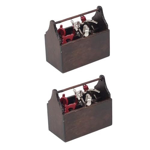 BESPORTBLE 2sätze Mini-werkzeugkasten-Anzug-Modell Aus Legierung Und Holz Lebensechtes Design Für Miniatur-szenenlayouts Und Dekoration BESPORTBLE 2sätze Mini-werkzeugkasten-Anzug-Modell Aus Legierung Und Holz Lebensechtes Design Für Miniatur-szenenlayouts Und Dekoration von BESPORTBLE