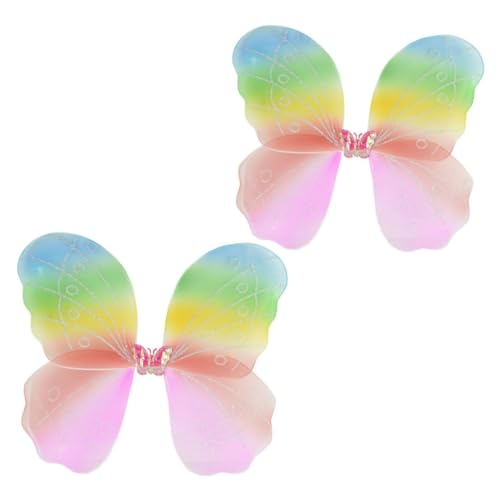BESPORTBLE 2 Stück Feen Schmetterlingsflügel Bunte Halloween Kostüm Accessoires für Mädchen Bühnenauftritte Verkleidung Party Foto Requisiten Leicht Anzuziehen Sicher und Komfortabel BESPORTBLE 2 Stück Feen Schmetterlingsflügel Bunte Halloween Kostüm Accessoires für Mädchen Bühnenauftritte Verkleidung Party Foto Requisiten Leicht Anzuziehen Sicher und Komfortabel von BESPORTBLE
