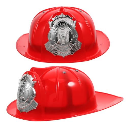 BESPORTBLE 2 Stück Feuerwehrhelm Rot Feuerwehrmann Kostüm Zubehör Kunststoff Helm für Fasching Rollenspiel Jungen Mädchen Feuerwehr Verkleidung Freude BESPORTBLE 2 Stück Feuerwehrhelm Rot Feuerwehrmann Kostüm Zubehör Kunststoff Helm für Fasching Rollenspiel Jungen Mädchen Feuerwehr Verkleidung Freude von BESPORTBLE