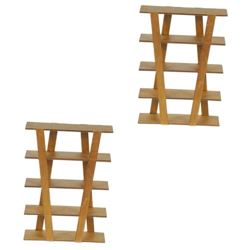 BESPORTBLE 2 Stück Mini-Holzmöbel Häuser Bausatz Puppenhaus Auto Storage Shelves Storage Shelf Holzdekoration mikrolandschaft Toy verschleißfeste Miniaturmöbel Miniaturmöbel von BESPORTBLE