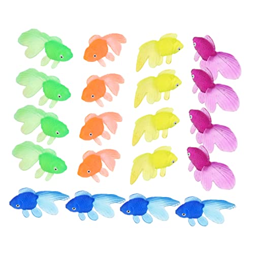 BESPORTBLE 20st Simulations-goldfischmodell Kleiner Vinyl- Gartenhühner-Ornamente Vergoldete Spielkarten Simulierte Gefälschte Fisch Figur Spielzeuge Kind Tier Abgeben von BESPORTBLE