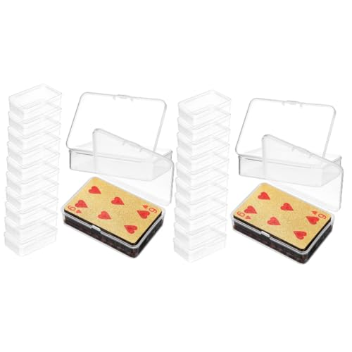 BESPORTBLE 24 STK Hochtransparente Kunststoffbox klare Tarottasche Pokerkartenboxen Transparente Schließbare Teileorganisator Spielkartenetui Plastik von BESPORTBLE