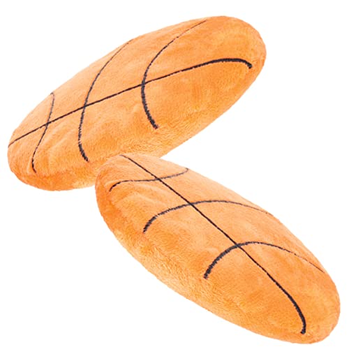 BESPORTBLE 2st Ball- Hund Quietschend Indoor-korbkorb Auto Basketballkissen Im Freien Basketballkorb Plüsch Haustier Werfer Outdoor-flugscheibe Spiele Am Strand Orange PVC von BESPORTBLE