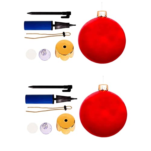 BESPORTBLE 2st Weihnachtsballons Aufblasbare Ballverzierung Riesige Luftballons Jumbo-ballons Weihnachten Übergroßer Aufblasbarer Ball Weihnachten Große Weihnachtskugeln Outdoor-dekor Pvc Rot von BESPORTBLE