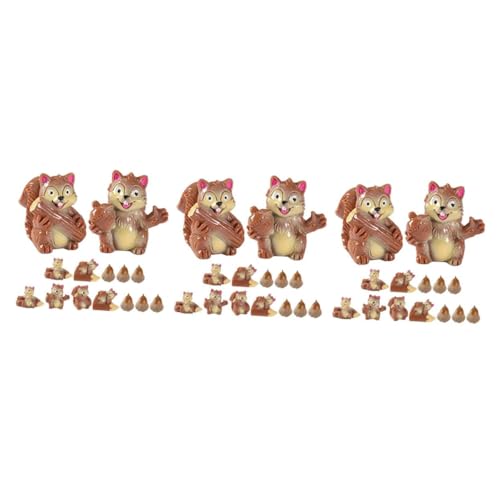 BESPORTBLE 3 Sätze Eichhörnchen-Puppe Minifiguren Zum Verstecken Cupcake-Puppen Miniaturtiere Zum Basteln Eichhörnchenfiguren Wohnkultur Mini-tierfiguren Harz Coffee 14 Stück * 3 von BESPORTBLE