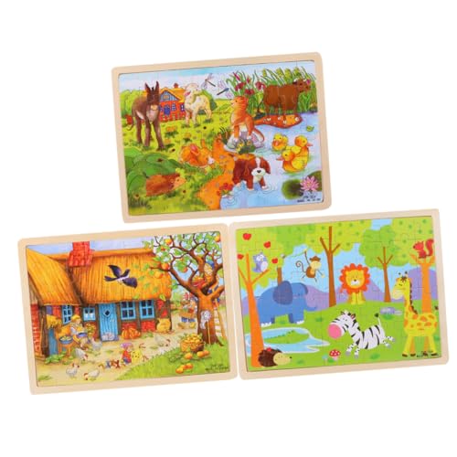BESPORTBLE 3 Sätze Holzpuzzle Teile Farbenfrohe Tier Motive Lernspielzeug aus Holz für Jungen Mädchen Feinmotorik Konzentration Geschenk BESPORTBLE 3 Sätze Holzpuzzle Teile Farbenfrohe Tier Motive Lernspielzeug aus Holz für Jungen Mädchen Feinmotorik Konzentration Geschenk von BESPORTBLE
