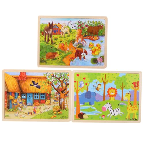 BESPORTBLE 3 Sätze Holzpuzzle Teiliges Lernspielzeug aus Hochwertigem Holz mit Bunten Tiermotiven Zoo Bauernhof Teich Poliert und Sicher Fördert Spielerisch Gehirnentwicklung Jungen Mädchen BESPORTBLE 3 Sätze Holzpuzzle Teiliges Lernspielzeug aus Hochwertigem Holz mit Bunten Tiermotiven Zoo Bauernhof Teich Poliert und Sicher Fördert Spielerisch Gehirnentwicklung Jungen Mädchen von BESPORTBLE