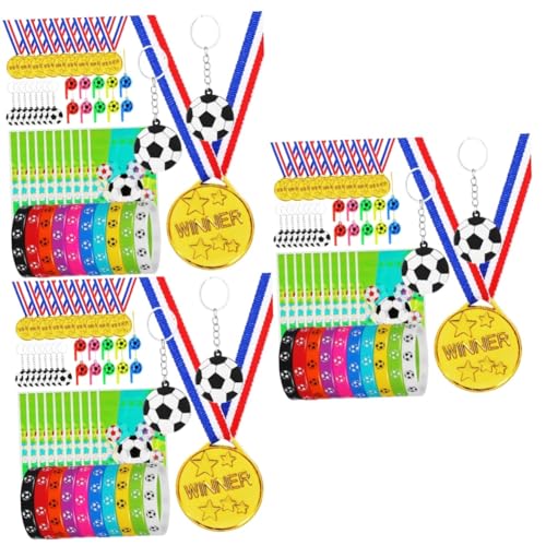 BESPORTBLE 3 Sets Fußball Partygeschenke Fußball Partytaschenfüller Fußball Schlüsselanhänger Fußball Motto Partydekorationen Fußball Armbänder Fußball Armbänder Taschenanhänger von BESPORTBLE