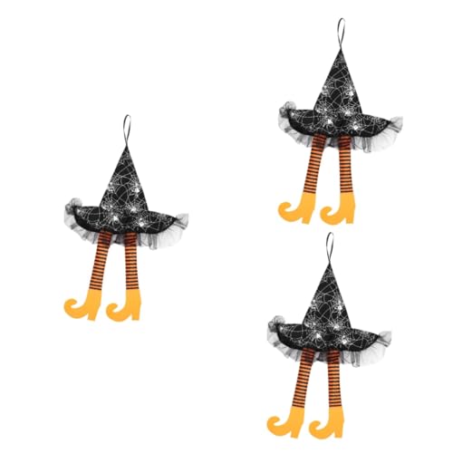 BESPORTBLE 3 Stück Halloween Dekoration Hexenbeine Hut Anhänger Zaubererkostüm Spinne Gruselig Lustig Hexenhut Für Draußen Gothic Hexenhüte Individuelle Dekorationen von BESPORTBLE