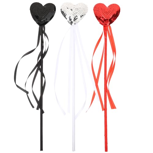 BESPORTBLE 3 Stück Herz Pailletten Feenstäbe Kostüm Party Zubehör Bühnenrequisiten für Mädchen Prinzessin Verkleidung Schwarz Rot Silber BESPORTBLE 3 Stück Herz Pailletten Feenstäbe Kostüm Party Zubehör Bühnenrequisiten für Mädchen Prinzessin Verkleidung Schwarz Rot Silber von BESPORTBLE