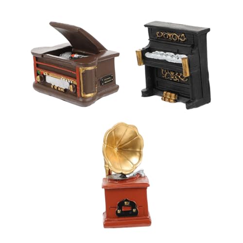 BESPORTBLE 3 Stück Retro Miniatur Teiliges Tischdekor aus Umweltfreundlichem Harz Realistische Vintage Plattenspieler Phonograph und Piano Stilvolle Wohn und Bürodekoration für Wohnzimmer BESPORTBLE 3 Stück Retro Miniatur Teiliges Tischdekor aus Umweltfreundlichem Harz Realistische Vintage Plattenspieler Phonograph und Piano Stilvolle Wohn und Bürodekoration für Wohnzimmer von BESPORTBLE