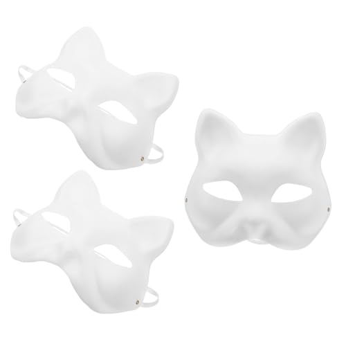 BESPORTBLE 3 Stück Weiße Katzenmasken aus Umweltfreundlichem Pappmaché zum Bemalen Halbe Gesichtsmasken für DIY Halloween Karneval Cosplay Party Leichte und Bequeme Tiermasken zum Kreativen BESPORTBLE 3 Stück Weiße Katzenmasken aus Umweltfreundlichem Pappmaché zum Bemalen Halbe Gesichtsmasken für DIY Halloween Karneval Cosplay Party Leichte und Bequeme Tiermasken zum Kreativen von BESPORTBLE
