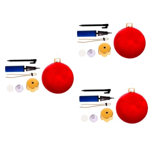 BESPORTBLE 3St Weihnachtsballons aufblasbare weihnachtskugeln Weihnachtsdekorationen Weihnachts aufblasbarer Ball PVC-Weihnachtskugel-Anhänger Spielzeug aufblasbare Ballverzierung rot von BESPORTBLE