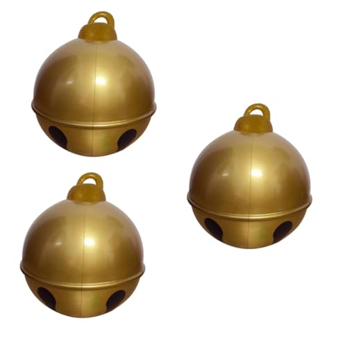 BESPORTBLE 3st Ballonglocken Weihnachtsfeier Luftballons Aufblasbarer Ball Aufblasbarer Jumbo-ball Weihnachtsballon Neujahrsballons Riesige Glöckchen Kugelballon Feiertagsballon Golden Pvc von BESPORTBLE