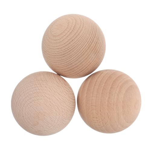 BESPORTBLE 3st Golfkrocket Holzkugeln Für Erwachsene Runde Holzkugeln Zum Basteln Kleine Holzkugeln Zum Basteln Minigolfbälle Krocketbälle Golfballhalter Aus Holz Golfball- Buche Beige von BESPORTBLE