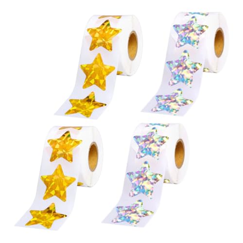 BESPORTBLE 4 Rollen wasserdichte Reflektierende Sternaufkleber Selbstklebend Gold Silber Dekorative Belohnungssticker für Motivation Schule Indoor Outdoor BESPORTBLE 4 Rollen wasserdichte Reflektierende Sternaufkleber Selbstklebend Gold Silber Dekorative Belohnungssticker für Motivation Schule Indoor Outdoor von BESPORTBLE