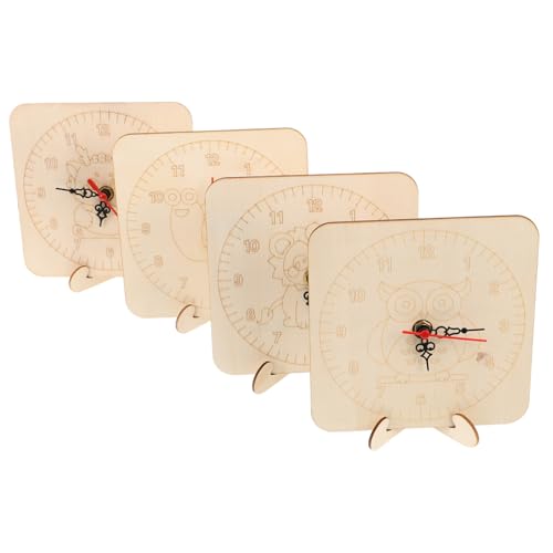 BESPORTBLE 4 Sätze Teiliges Uhrenset aus naturbelassenem Holz mit rundem Ziffernblatt und geräuschlosem Sicheres Bastelset für kreative Zeitlernprojekte in Kindergarten und Familie BESPORTBLE 4 Sätze Teiliges Uhrenset aus naturbelassenem Holz mit rundem Ziffernblatt und geräuschlosem Sicheres Bastelset für kreative Zeitlernprojekte in Kindergarten und Familie von BESPORTBLE